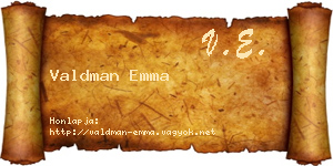 Valdman Emma névjegykártya